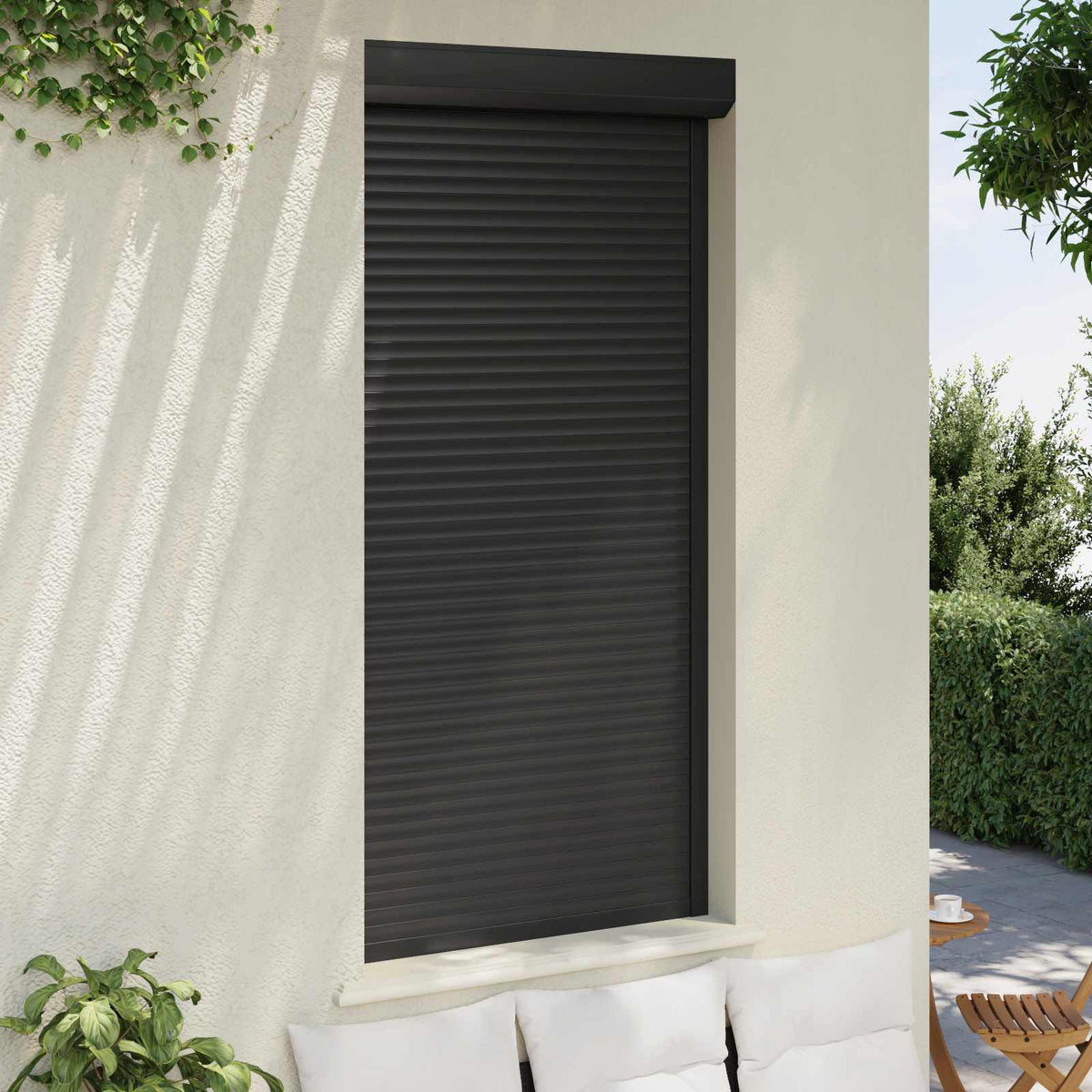 Rollladen Anthrazit 100 x 210 cm Aluminium und Polyurethan