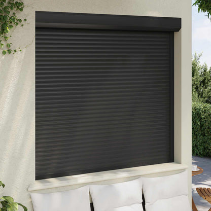 Rollladen Anthrazit 160 x 150 cm Aluminium und Polyurethan