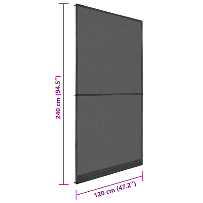 Schwenk-Insektenscreen Anthrazit und Schwarz 120 x 240 cm