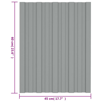 Dachpaneel 36 Stk. Grau 60 x 45 cm Verzinkter Stahl