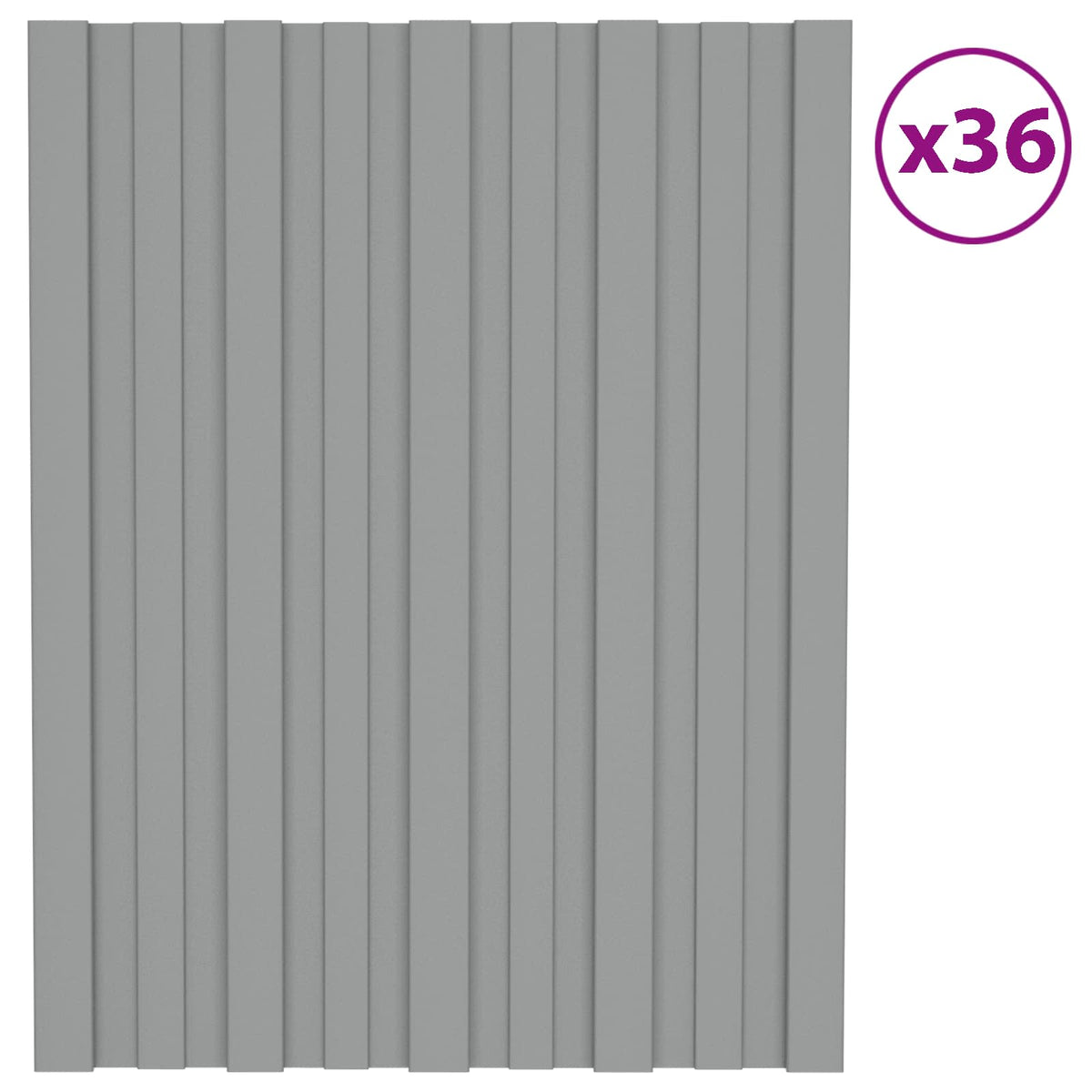 Dachpaneel 36 Stk. Grau 60 x 45 cm Verzinkter Stahl