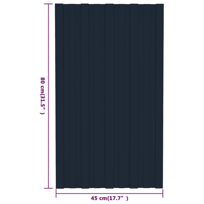 Dachpaneel 36 Stk. Anthrazit 80 x 45 cm Verzinkter Stahl