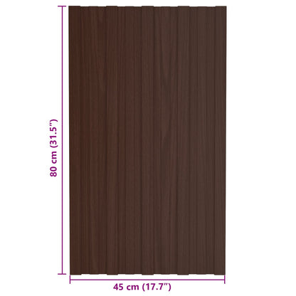 Dachpaneel 36 Stk. Braun 80 x 45 cm Verzinkter Stahl