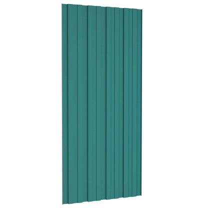 Dachpaneel 12 Stk. Grün 100 x 45 cm Verzinkter Stahl
