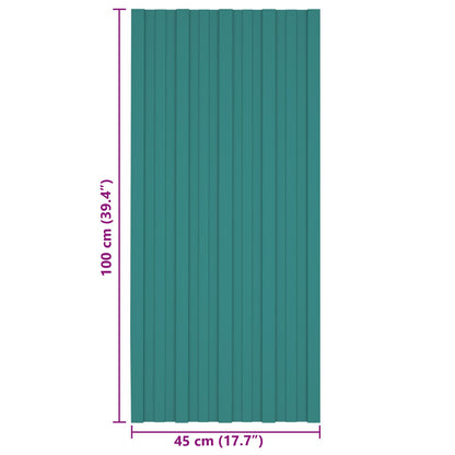Dachpaneel 12 Stk. Grün 100 x 45 cm Verzinkter Stahl