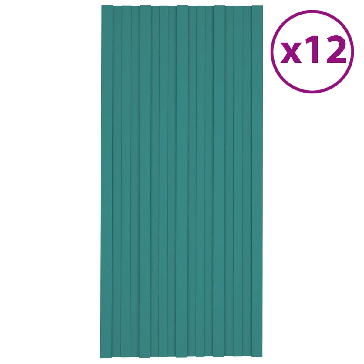 Dachpaneel 12 Stk. Grün 100 x 45 cm Verzinkter Stahl