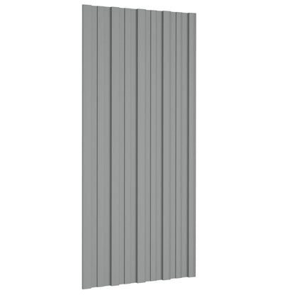 Dachpaneel 12 Stk. Grau 100 x 45 cm Verzinkter Stahl