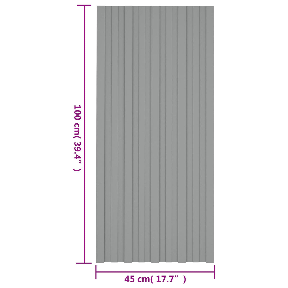 Dachpaneel 12 Stk. Grau 100 x 45 cm Verzinkter Stahl