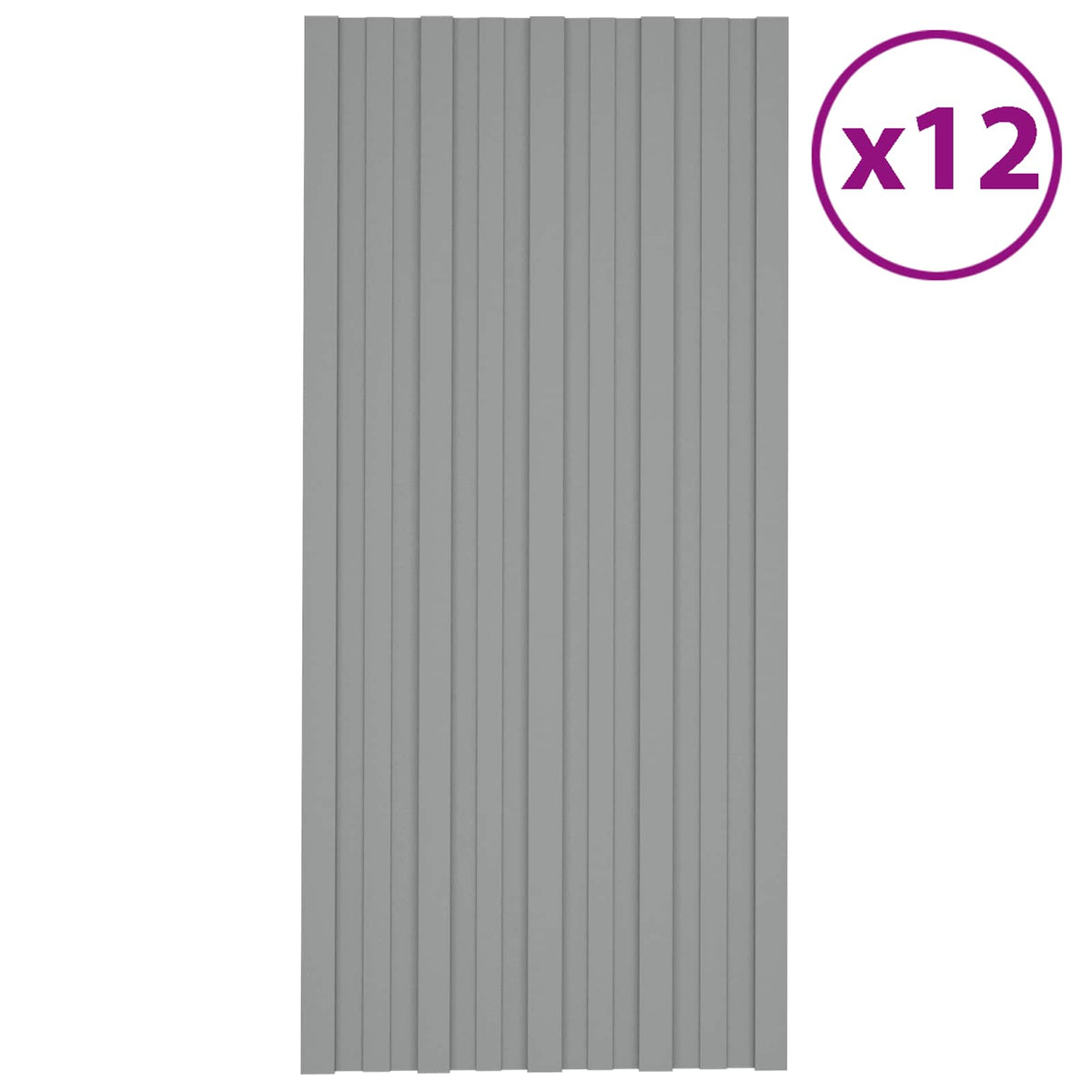 Dachpaneel 12 Stk. Grau 100 x 45 cm Verzinkter Stahl