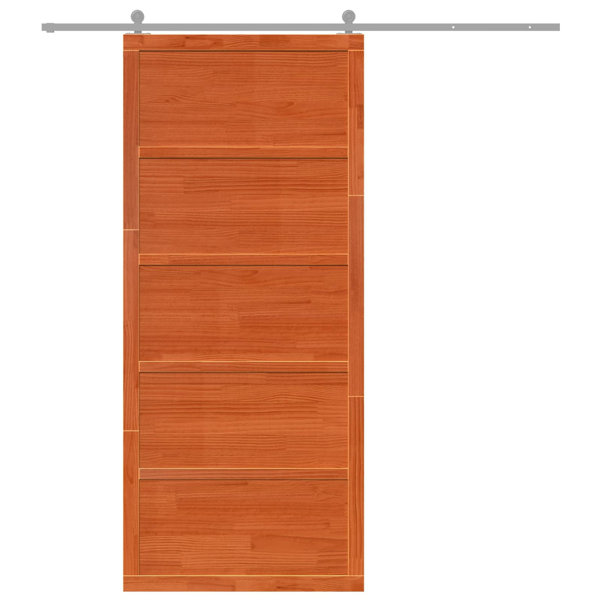 Scheunentür 90 x 2,5 x 208 cm Massives Kiefernholz Wachsbraun