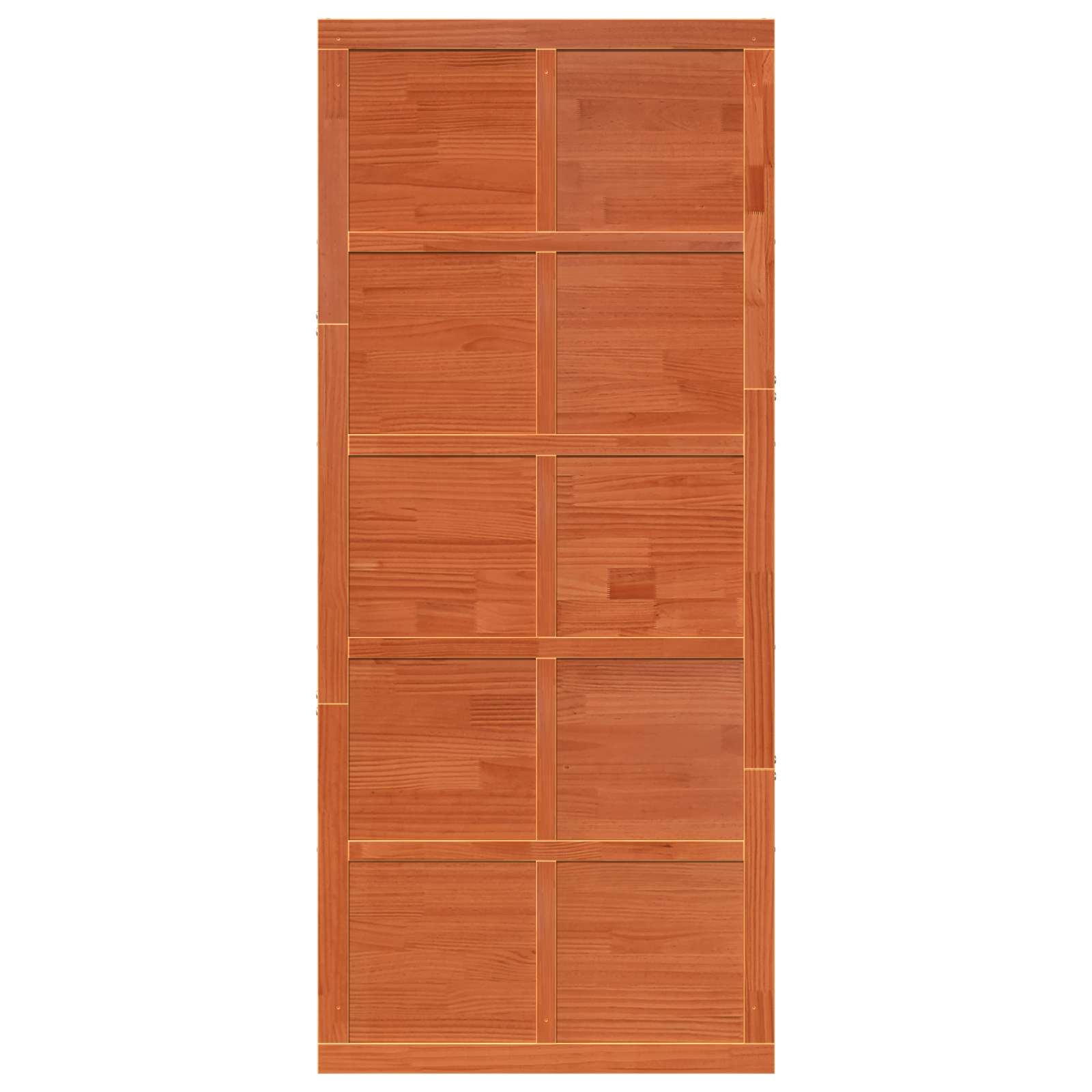 Scheunentür 90 x 2,5 x 208 cm Massives Kiefernholz Wachsbraun