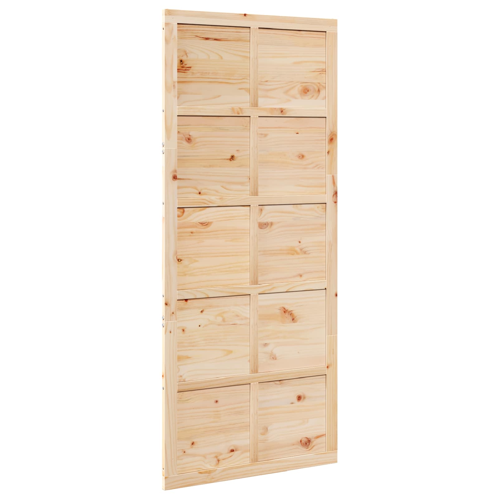 Scheunentür 80 x 2,5 x 208 cm Massives Kiefernholz Natur