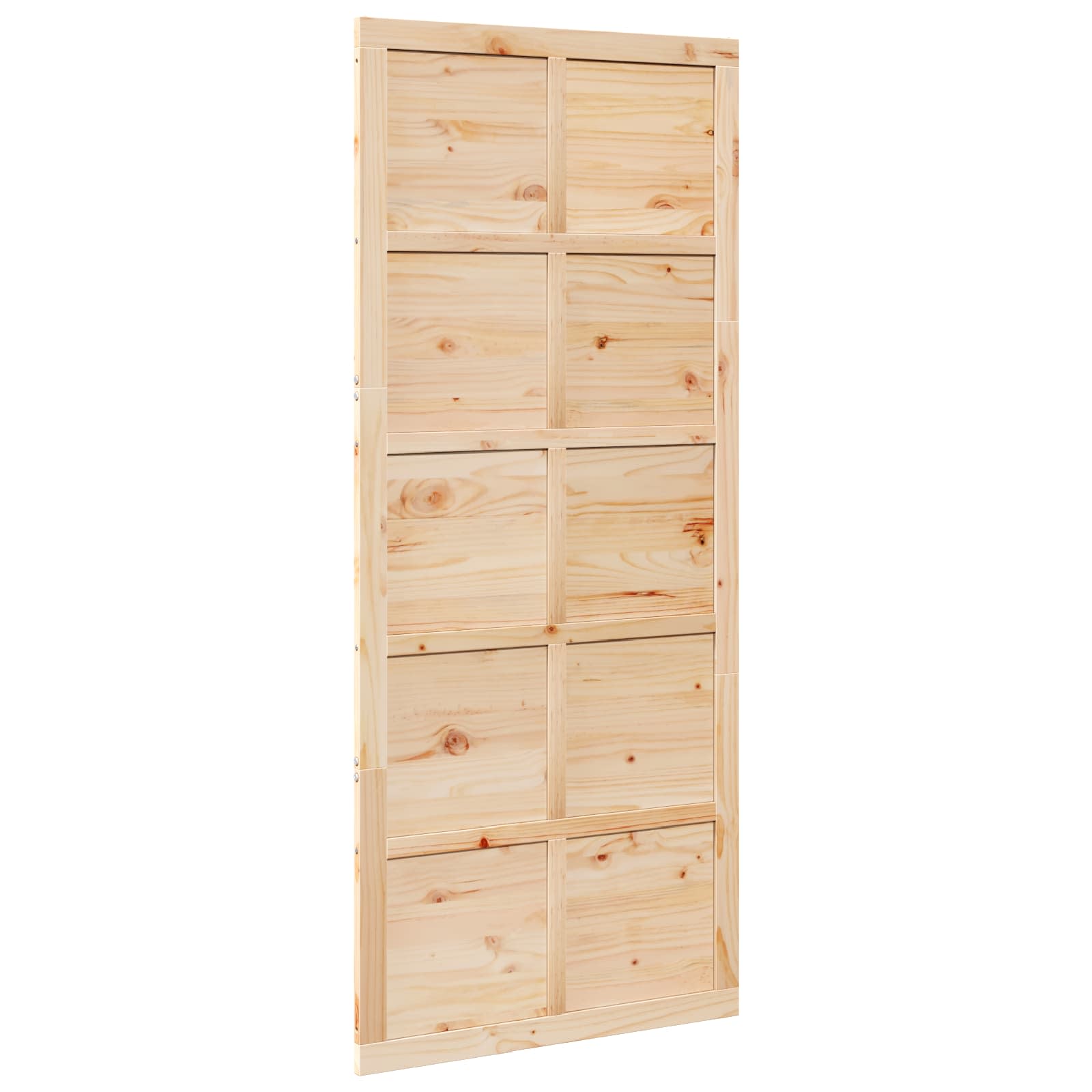 Scheunentür 80 x 2,5 x 208 cm Massives Kiefernholz Natur