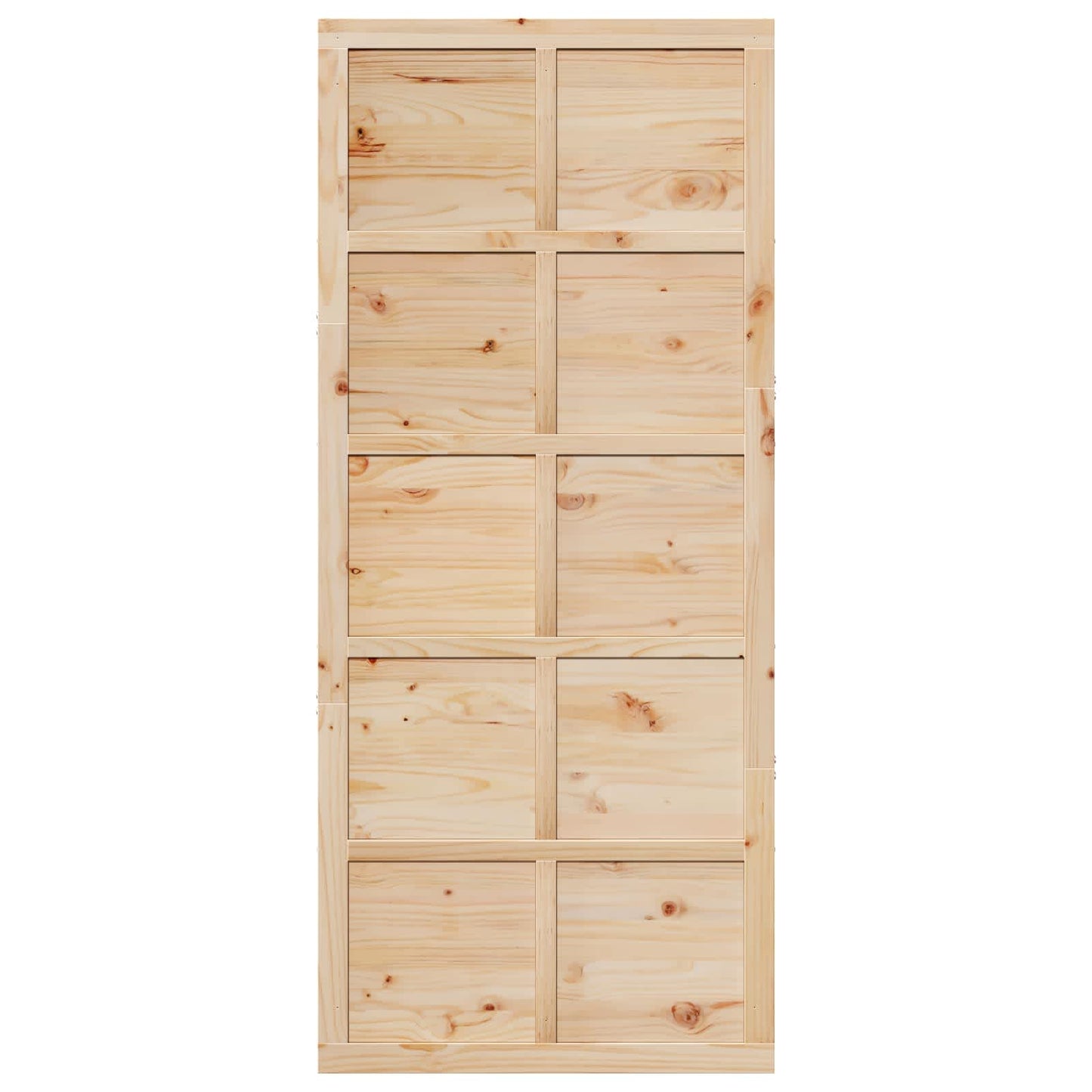 Scheunentür 80 x 2,5 x 208 cm Massives Kiefernholz Natur