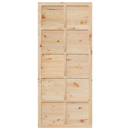 Scheunentür 80 x 2,5 x 208 cm Massives Kiefernholz Natur