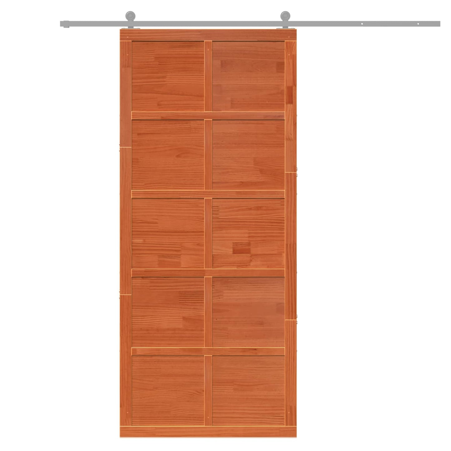 Scheunentür 80 x 2,5 x 208 cm Massives Kiefernholz Wachsbraun