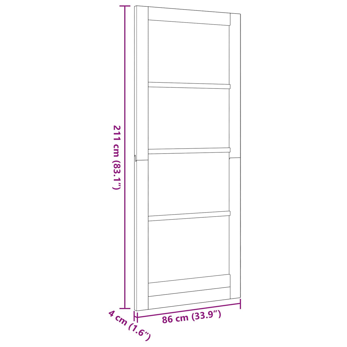Interior Tür 86 x 211 cm Sperrholz Natur