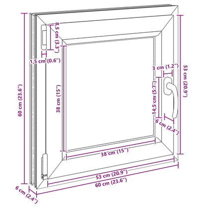 Kellerfenster Innenseite Farbe Weiß RISOR 60 x 60 cm