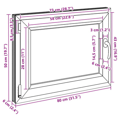 Kellerfenster Innenseite Farbe Weiß RISOR 80 x 50 cm