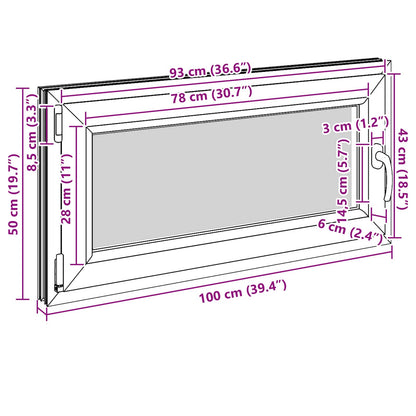 Kellerfenster Innenseite Farbe Weiß RISOR 100 x 50 cm