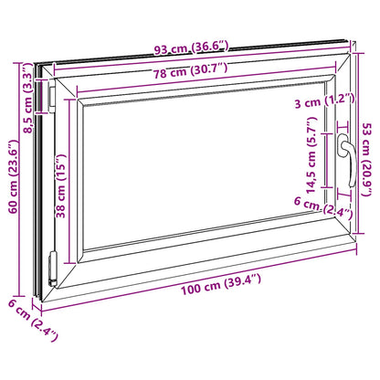Kellerfenster Innenseite Farbe Weiß RISOR 100 x 60 cm