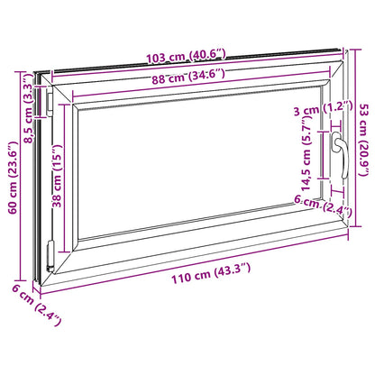 Kellerfenster Innenseite Farbe Weiß RISOR 110 x 60 cm