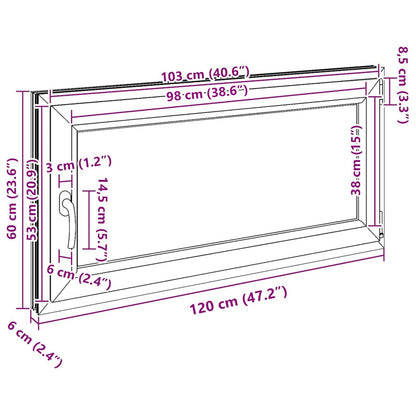 Kellerfenster Innenseite Farbe Weiß RISOR 120 x 60 cm