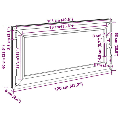 Kellerfenster Innenseite Farbe Weiß RISOR 120 x 60 cm