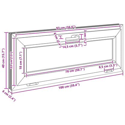 Kellerfenster Innenseite Farbe Weiß RISOR 100 x 40 cm