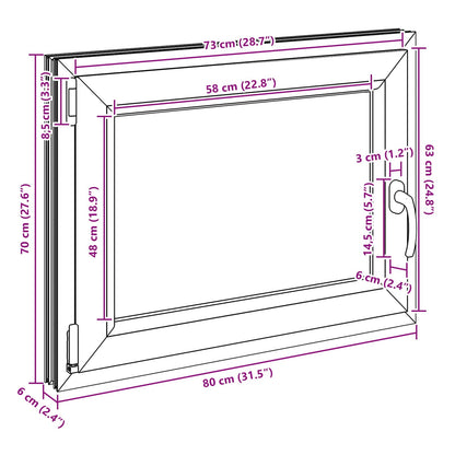 Kellerfenster Innenseite Farbe Weiß RISOR 80 x 70 cm