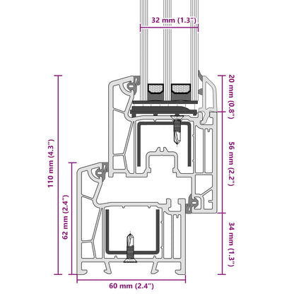 Kellerfenster Innenseite Farbe Weiß RISOR 80 x 70 cm