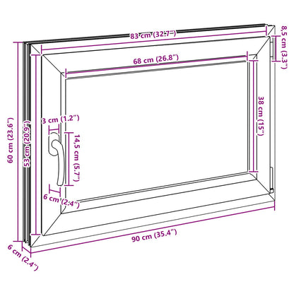 Kellerfenster Innenseite Farbe Weiß RISOR 90 x 60 cm