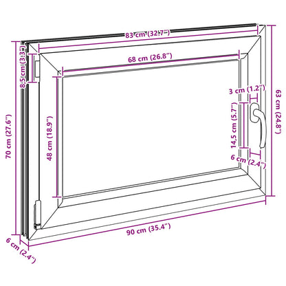 Kellerfenster Innenseite Farbe Weiß RISOR 90 x 70 cm