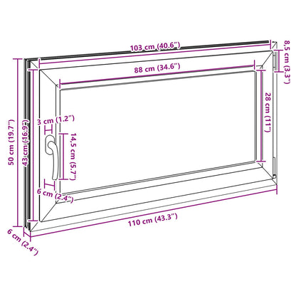 Kellerfenster Innenseite Farbe Weiß RISOR 110 x 50 cm