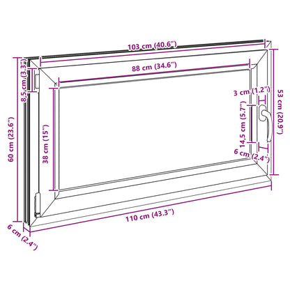 Kellerfenster Innenseite Farbe Weiß RISOR 110 x 60 cm