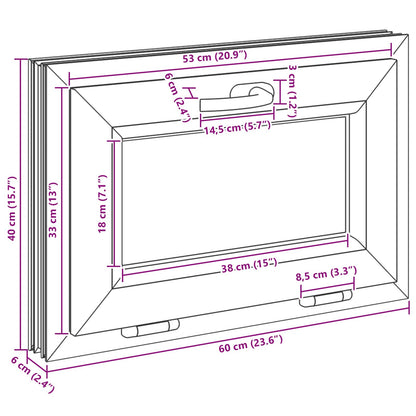 Kellerfenster Innenseite Farbe Weiß RISOR 60 x 40 cm
