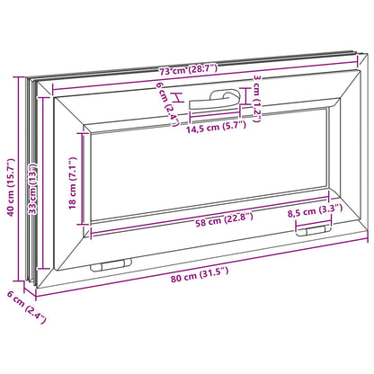 Kellerfenster Innenseite Farbe Weiß RISOR 80 x 40 cm