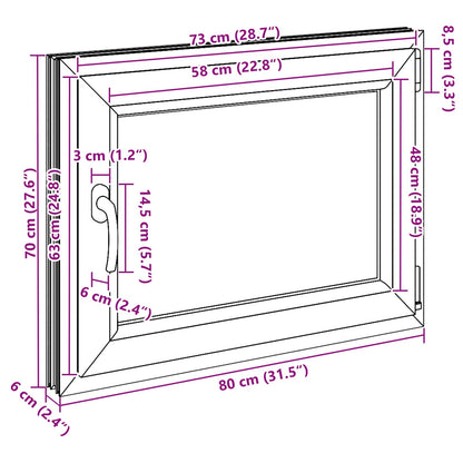 Kellerfenster Innenseite Farbe Weiß RISOR 80 x 60 cm