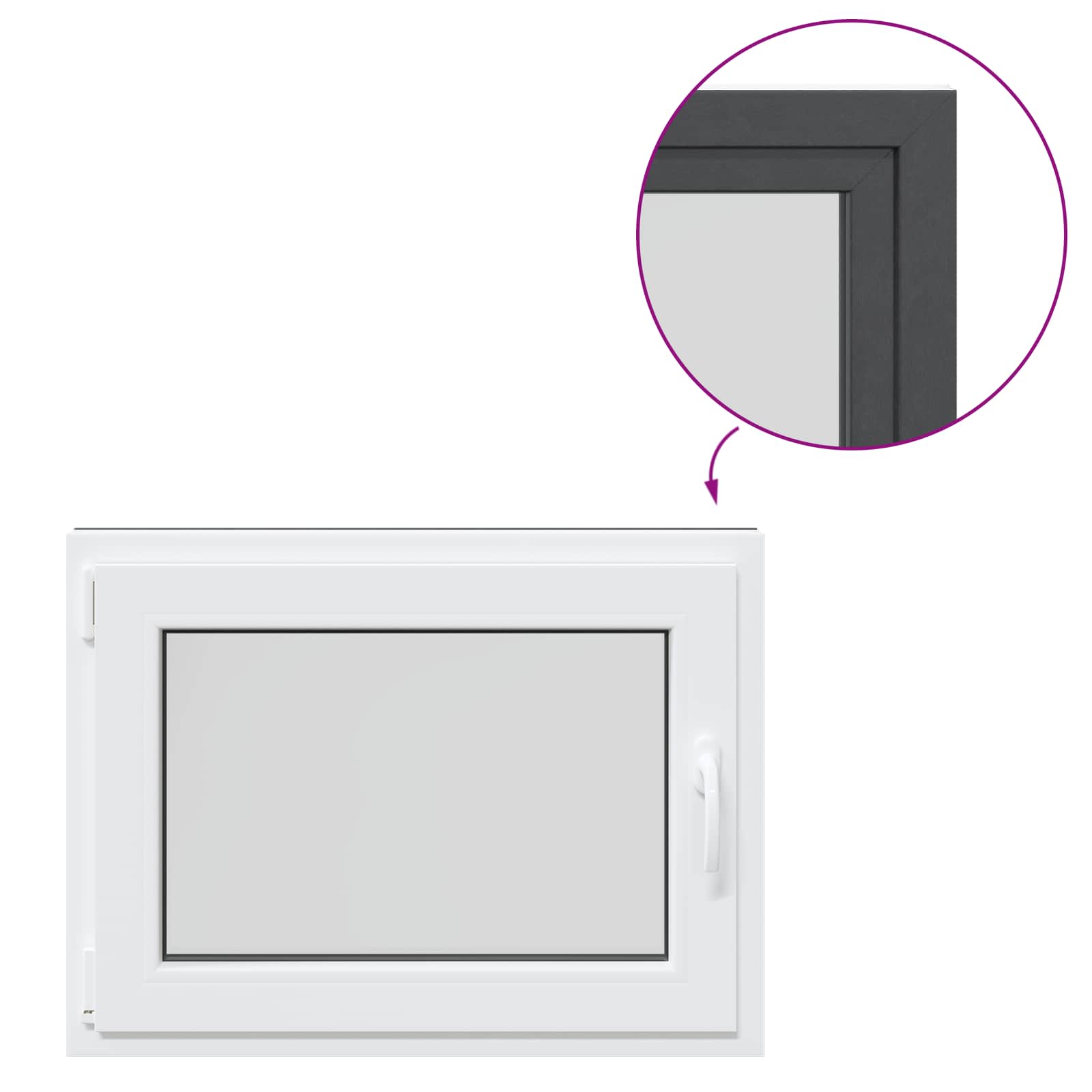 Kipp- und Drehfenster für den Keller RISOR 80 x 70 cm