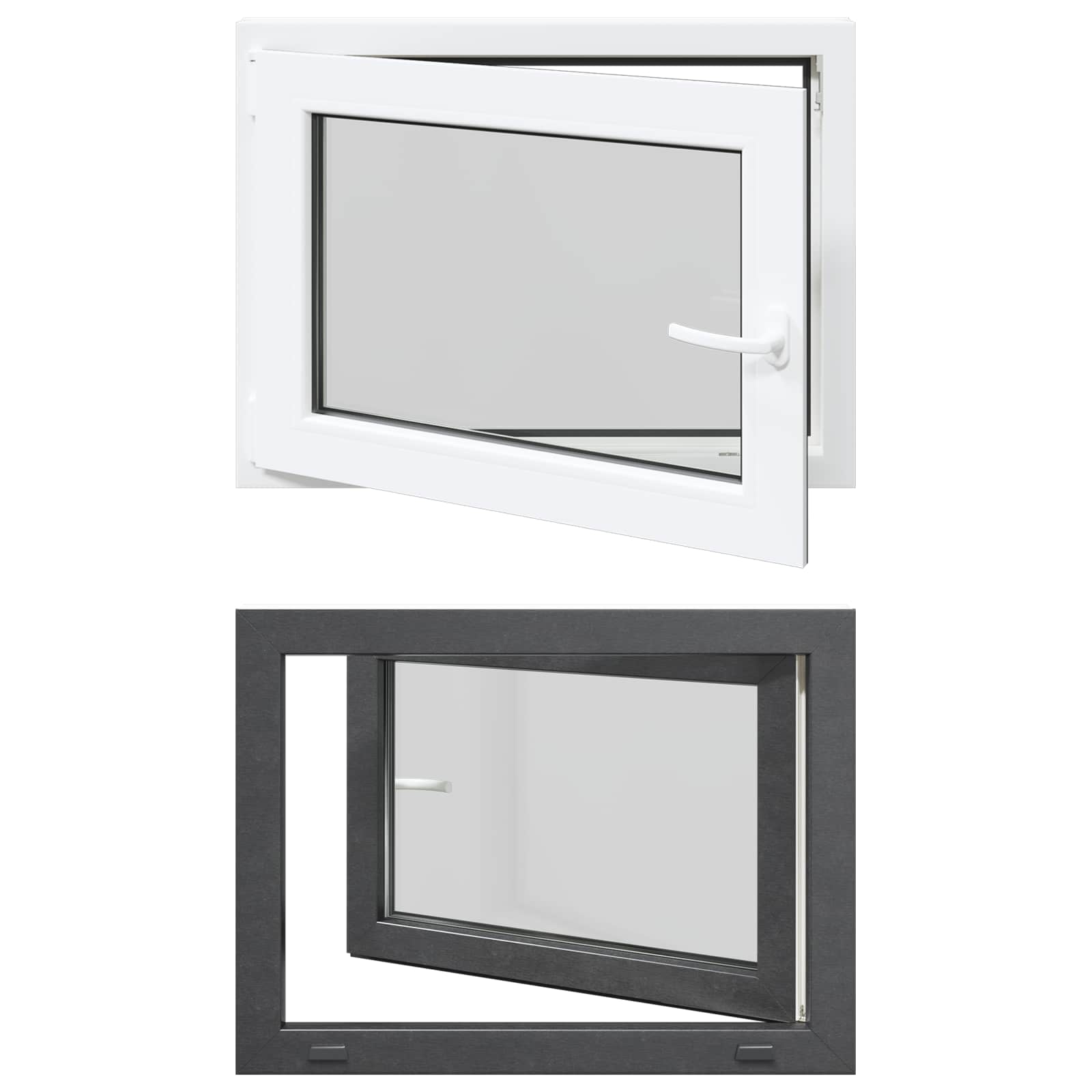 Kipp- und Drehfenster für den Keller RISOR 80 x 70 cm