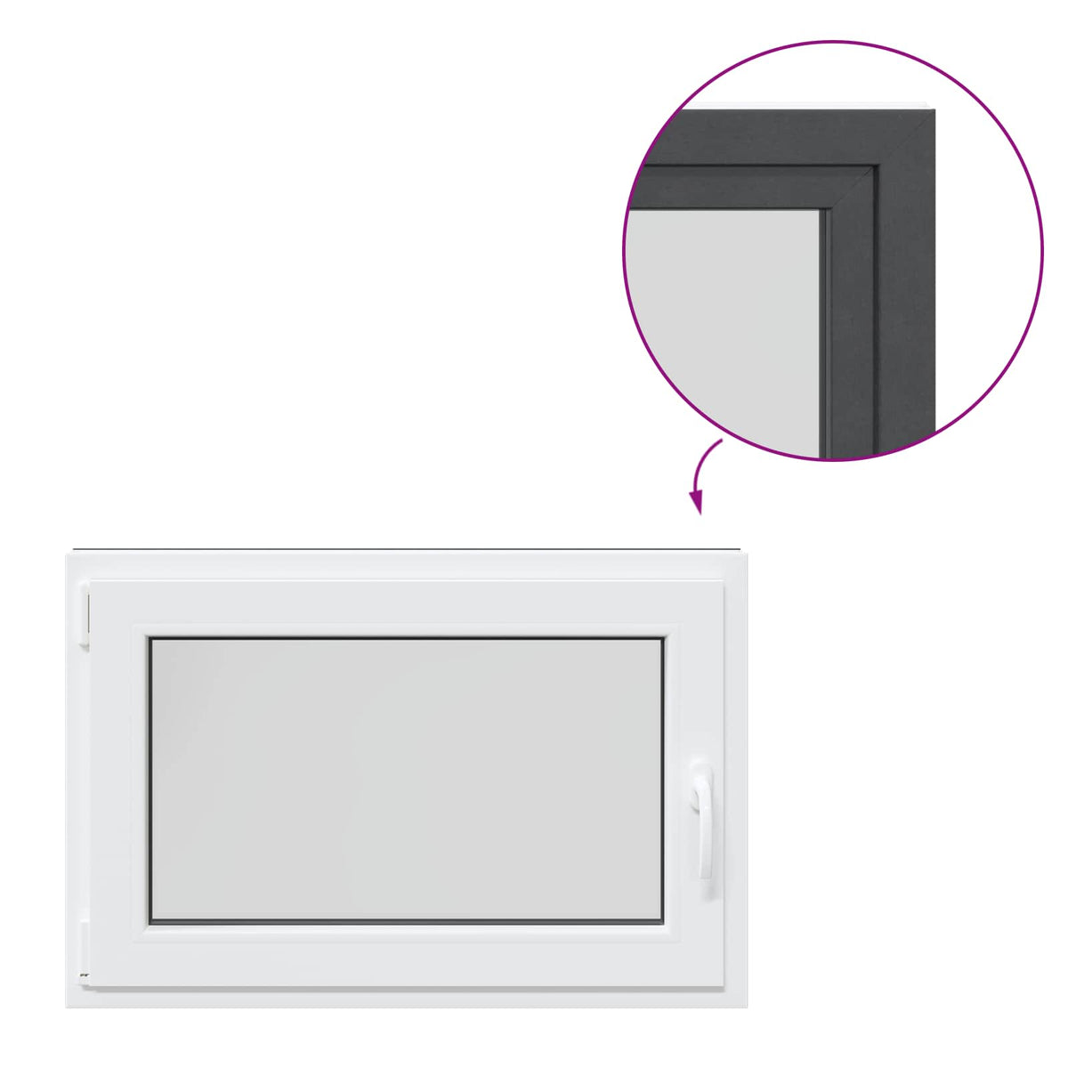 Kellerfenster Innenseite Farbe Weiß RISOR 90 x 70 cm