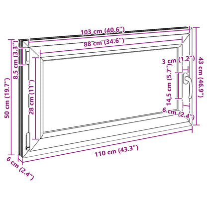 Kellerfenster Innenseite Farbe Weiß RISOR 110 x 50 cm