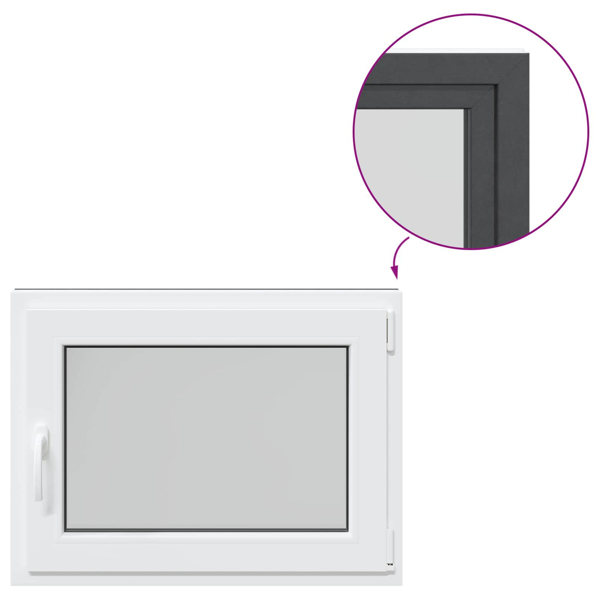 Kellerfenster Innenseite Farbe Weiß RISOR 80 x 70 cm