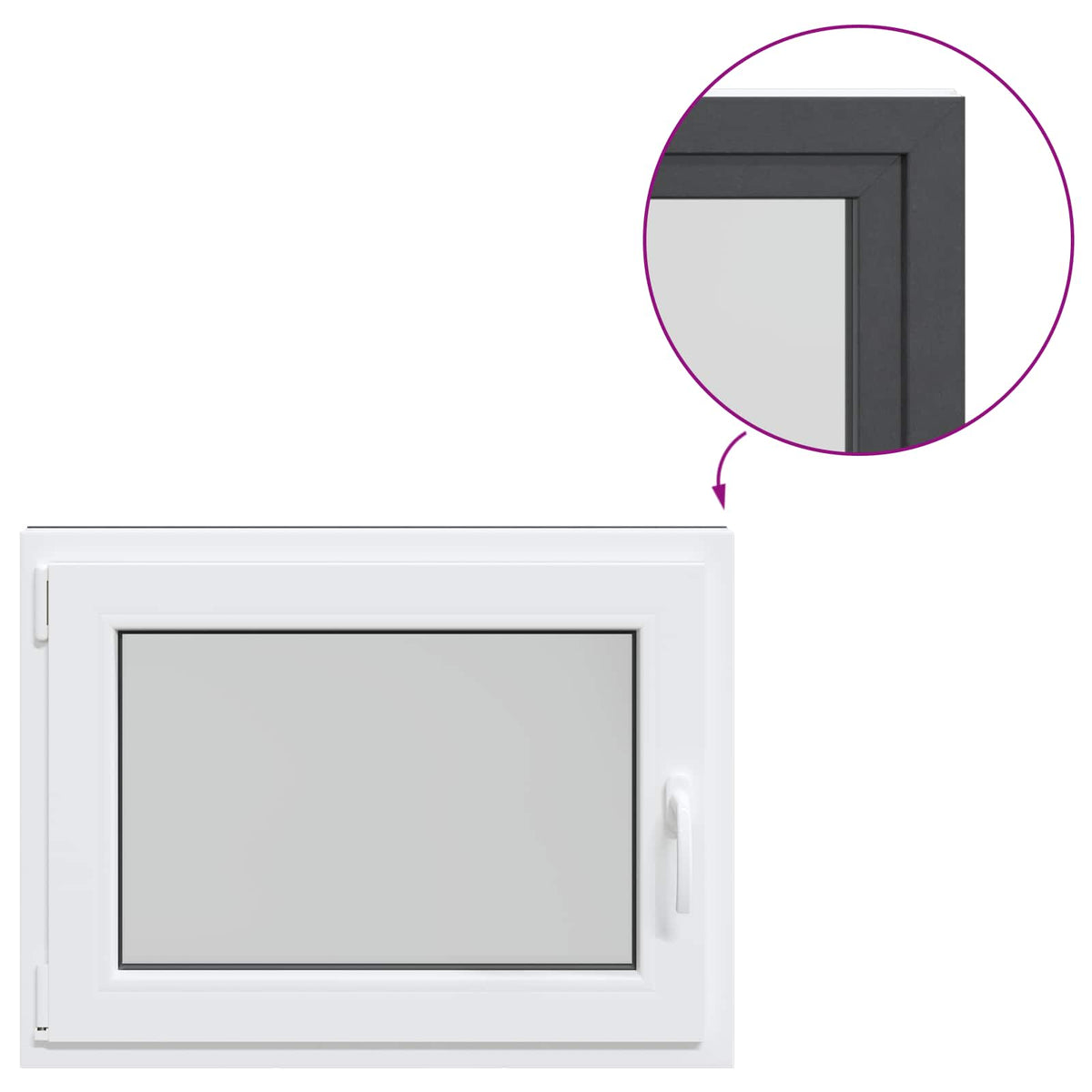 Kellerfenster Innenseite Farbe Weiß RISOR 80 x 70 cm