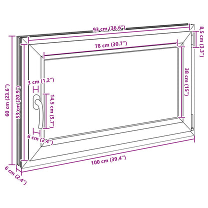 Kellerfenster Innenseite Farbe Weiß RISOR 100 x 60 cm