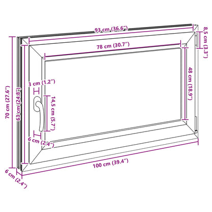 Kellerfenster Innenseite Farbe Weiß RISOR 100 x 70 cm