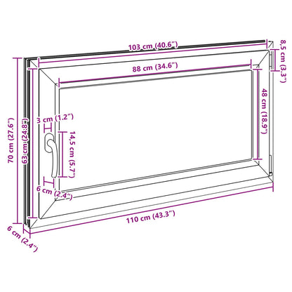 Kellerfenster Innenseite Farbe Weiß RISOR 110 x 70 cm