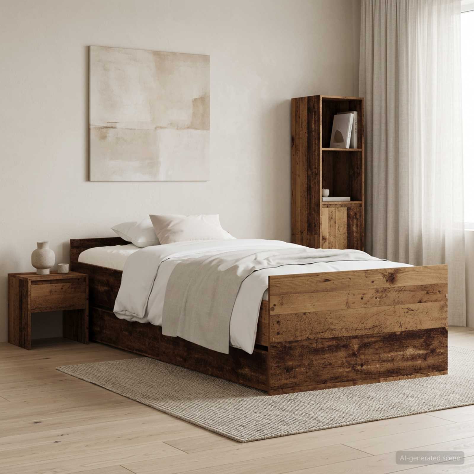 Bettrahmen Altholz 100 x 200 cm Holzwerkstoff