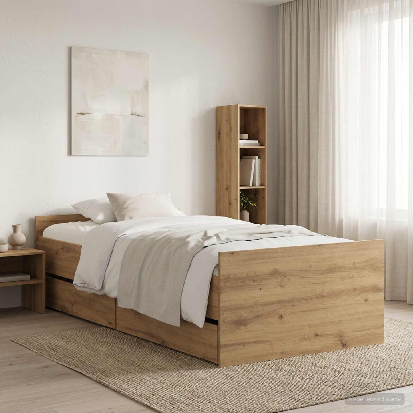 Bettrahmen Artisan-Eiche 100 x 200 cm Holzwerkstoff