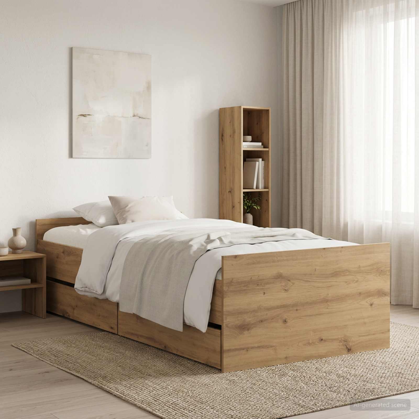Bettrahmen Artisan-Eiche 100 x 200 cm Holzwerkstoff